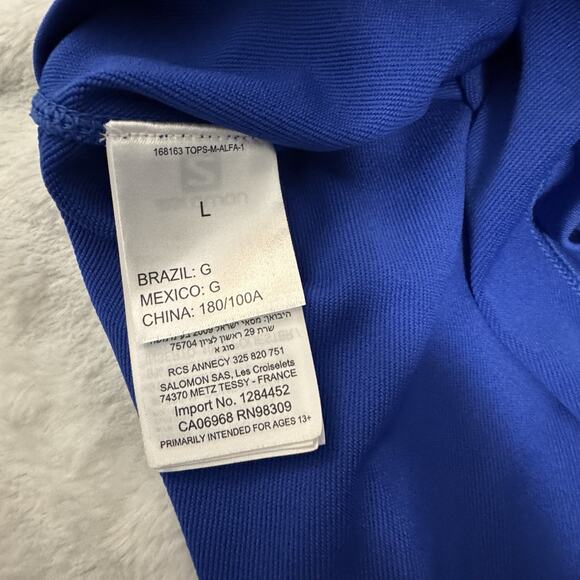 Salomon Men’s Hoodie Half Zip Blue L ActiTherm Hooded Fleece Pullover Sweatshirt - Picture 6 of 8